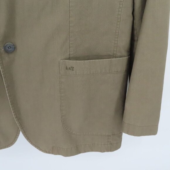 Adventure & Travel Men 54 Khaki Green Long Sleeve Collar Button Jacket Coat A&T - Picture 4 of 14
